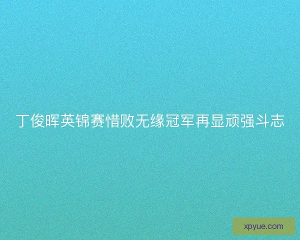 丁俊晖英锦赛惜败无缘冠军再显顽强斗志